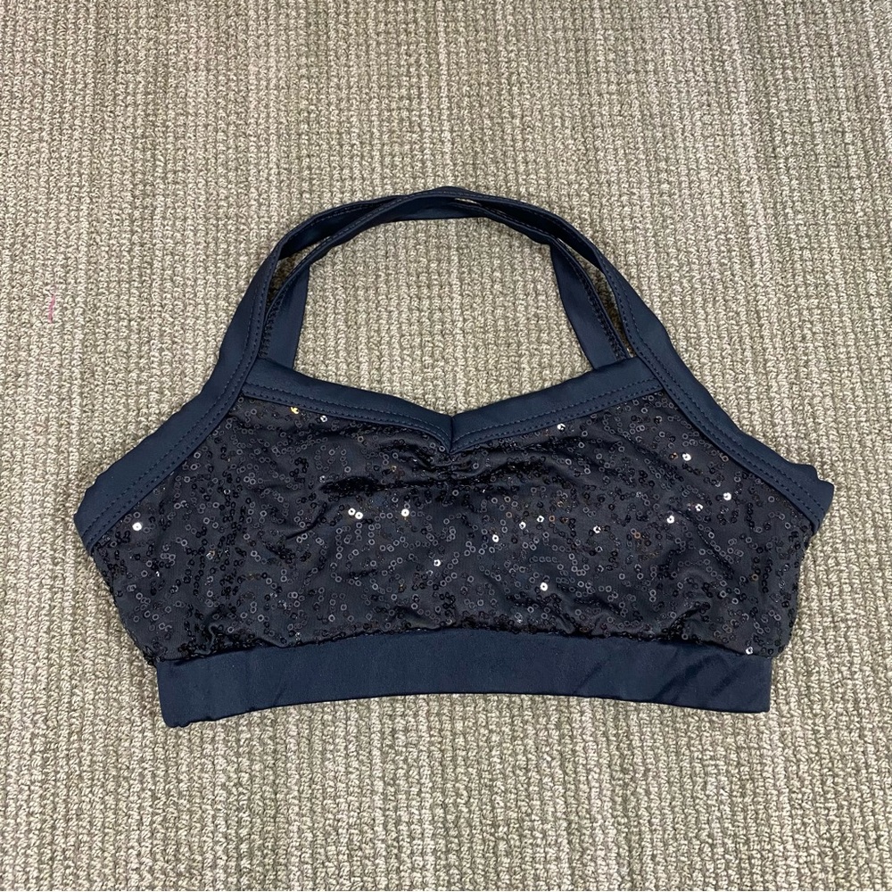 Balera Black Sequin Bra Top Size Medium